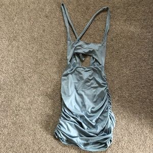 Lucy in the sky: Cut All Ties Dress In Matte Blue